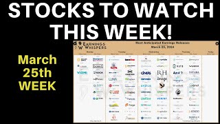 Stocks To Watch This Week Earnings Whispers  Major Stocks McCormick Carnival RH And Walgreens [upl. by Pestana]