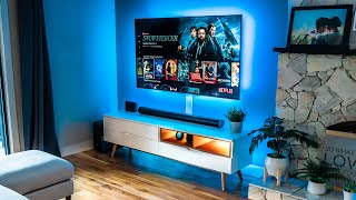 Modern Living Room Setup Tech Transformation 2024 [upl. by Mirabelle]