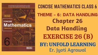 ICSE CLASS 6  CONCISE MATHEMATICS  DATA HANDLING  26 Data Handling  Exercise 26B [upl. by Eserehs]