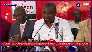 🚨🇬🇳 TRANSITION  Lunion sacrée des partis politiques en faveur dun glissement pour le CNRD ✅ [upl. by Analle]