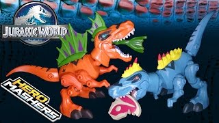 Opening Jurassic World TYRANNOSAURUS REX Hero Mashers Orange Vs Blue [upl. by Garlen]