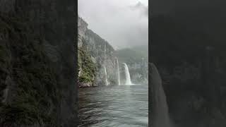 Milford sound travel newzealandnature nature newzealand mountains waterfall [upl. by Emelda]