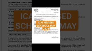 CA EXAM MAY 24 POSTPONED ICAI REVISED EXAM DATESHEET RELEASED OFFICIAL ANNOUNCEMENT caexams [upl. by Onihc]