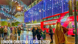 2023 London Christmas Lights Tour  London Oxford Street Christmas Lights London Night Walk 4K HDR [upl. by Cornelius]