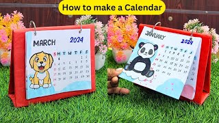 How to Make a 2024 Mini Desk Calendar Easy amp Cute Handmade Calendar DIY Craft [upl. by Rois]