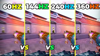 60Hz vs 144Hz vs 240Hz vs 360hz Refresh Rate Comparison  Valorant [upl. by Winn]