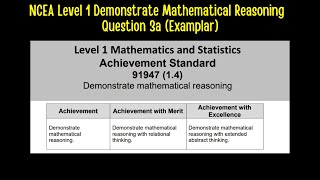 NCEA Level 1  Demonstrate Mathematical Reasoning Question 3a Examplar [upl. by Grobe]