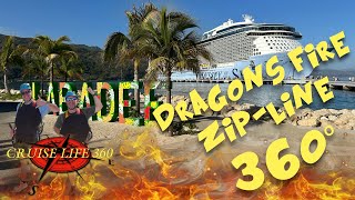 Dragons Fire ZipLine 360˚ Labadee April 10 2023 [upl. by Yecac]