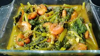 পুঁই শাক দিয়ে চিংড়ি মাছের তরকারি  Spinach With Shrimp Curry  Pui Shak Diye Chingri Mach [upl. by Anelec]