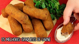 OS MELHORES CROQUETES DE CARNE Receita de raíz DÃO PARA VENDER [upl. by Airolg]