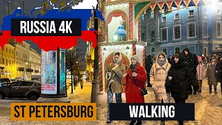 Walking in St Petersburg Russia 4K SaintPetersburg [upl. by Aicittel]