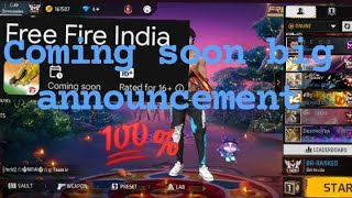 free fire India coming soon big noticegarena free fire and Ronaldo [upl. by Hallock117]