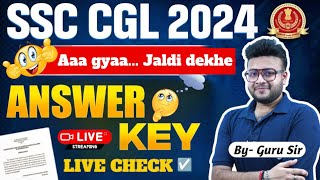 SSC CGL 2024 Answer Key Today  ssc cgl answer key out 2024 SSC CGL 2024 Scorecard Kaise Dekhe [upl. by Michigan]