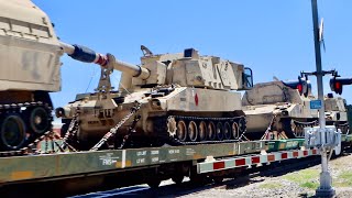 A Military Heavy Equipment Train Rolls Through Marfa Texas [upl. by Ariadne]