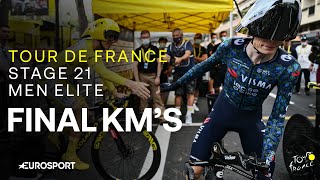 COMPLETE DOMINATION 🙌  Tour de France Stage 21 Final Kilometres  Eurosport Cycling [upl. by Amrac]