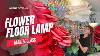 Giant Flower Floor Lamp tutorial  interior design DIY crafts [upl. by Aseela]