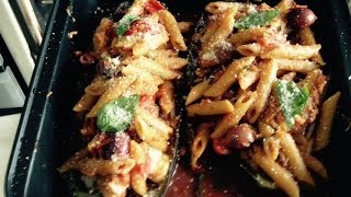 Ricette Da Sballo Barchetta Di Melanzana Ripiena Di Pasta al Forno Wauuuu [upl. by Mcneely]