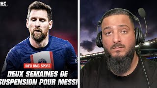 CEST FINI MESSI SUSPENDU 2 SEMAINES DU PSG [upl. by Aicilyhp105]