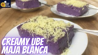 CREAMY UBE MAJA BLANCA  UBE DE MAJA with CHEESE TOPPING  Pinoy Style Recipe [upl. by Nat]