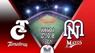 Tomateros de Culiacan vs Mayos de Navojoa pt1 j2 LMP [upl. by Nepets]