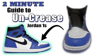 2 MINUTE Guide to Uncreasing your Jordans 1s Game Royal RestorationImprove RESELL Value [upl. by Aiekahs264]