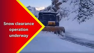 Snow Clearance Operation Underway On Zojila Pass as the path was blocked after snowfall [upl. by Oirotciv382]