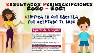 RESULTADOS PREINSCRIPCIONES 2020  2021 [upl. by Ah]