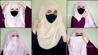 Summer Hijab Style Without Inner Cap 🧷💝  Everyday Hijab Style With Niqab [upl. by Adalard]