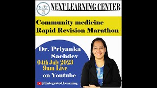 Community Medicine Rapid Revision Marathon Class By Dr Priyanka Sachdev Part1 [upl. by Aramenta]