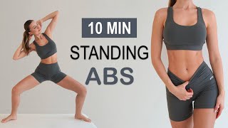 10 Min ALL STANDING ABS Workout  Daily Routine No Jumping No Repeat No Equipment [upl. by Artema]