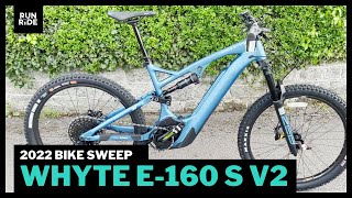 Bike Sweep 2022 Whyte E160 S V2 Electric Mountain Bike  Matt Diesel with Light Blue Slate [upl. by Notseh574]