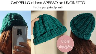 Cappello di lana FACILE  Tutorial UNCINETTO per principianti [upl. by Silda735]