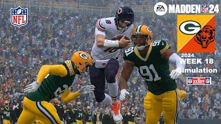 Madden 24 Bears vs Packers Week 18 Sim  2024 Full 15 Minute Quarters Madden 25 Roster Game Play [upl. by Eetnahs]