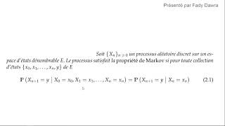 Introduction à la chaine de Markov [upl. by Morse]