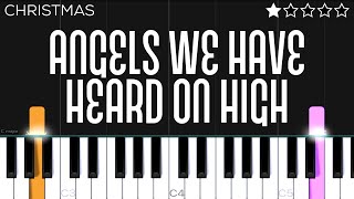 Christmas  Angels We Have Heard On High  EASY Piano Tutorial [upl. by Elgar]