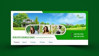 Real State Facebook Cover Design  Photoshop CC Tutorial [upl. by Cand]