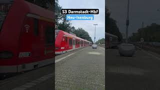 NeuIsenburg Einfahrt RB423S3➡️DarmstadtHbf sbahn shorts [upl. by Dalli]