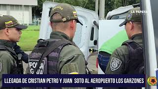 VIDEO DE LA LLEGADA DE CRISTIAN PETRO Y JUAN SOTO AL AEROPUERTO LOS GARZONES [upl. by Zonnya602]