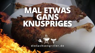 Gänsekeule  einfach lecker und schnell im Gasgrill  die sachsengriller [upl. by Reimer]