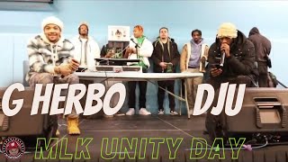 DJU amp G Herbo LIVE INTERVIEW MLK Day Chicago Youth Peace Mental health  more DJUTV 11523 [upl. by Tawney]