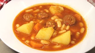 Alubias blancas con chorizo y verduras 🍲 Potaje de judías blancas Habichuelas ¡Rápidas y fáciles [upl. by Whorton98]