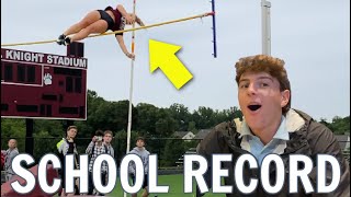 Katie BREAKS The High School Pole Vault RECORD Her Brothers React [upl. by Skutchan]