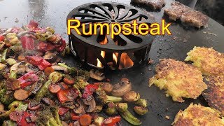 Rumpsteak grillen auf der Feuerplatte [upl. by Scevor923]