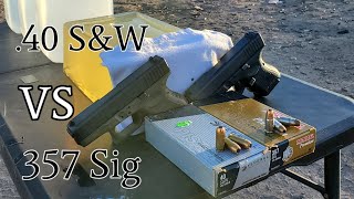 40 sampw VS 357 sig in ballistics gel [upl. by Enaid752]