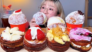 비비드🌈 크로넛 도넛 디저트 먹방 Dessert Mukbang  Croissant Donuts  クロワッサンドーナツ [upl. by Rimidalb]