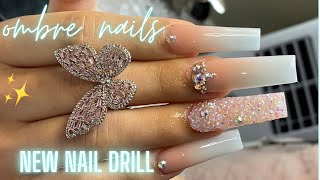 How to ombre nails full set  acrylic for beginners  melodysusie nail drill  how to shape nails [upl. by Teagan496]