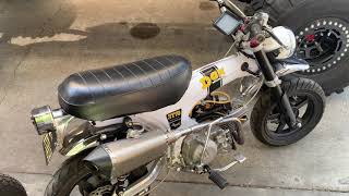 1971 Honda ct70 white Dax clone zongshen 190cc 5 speed electric start 82 mph [upl. by Coffeng]