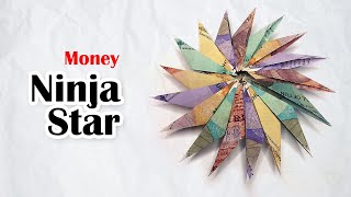 Money Origami Ninja Shuriken Star Making with Currency Note [upl. by Freeborn]