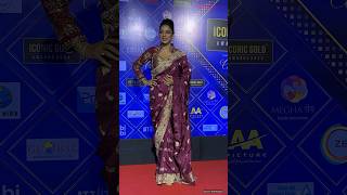 Anupamaa fame Rupali Ganguly looks extremely beautiful in a saree at 5th Iconic Gold Awards [upl. by Nomolas]