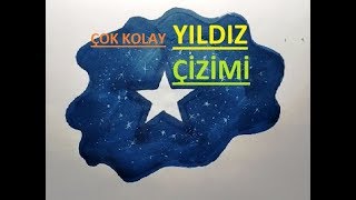 KOLAY YILDIZ ÇİZME YÖNTEMİ  YILDIZ NASIL ÇİZİLİR YILDIZ RESMİ ÇİZİMİ  yıldızlı gece resmi çizme [upl. by Anar]